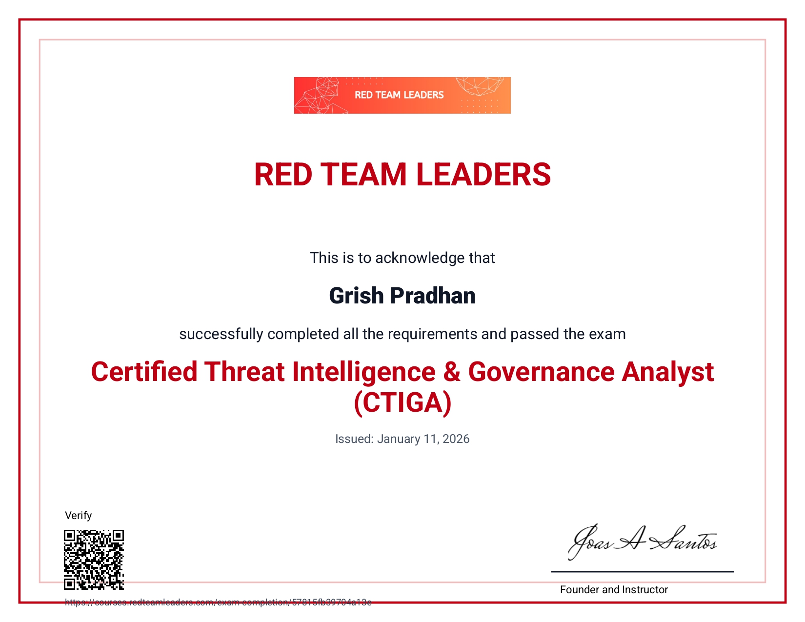 CTIGA certificate